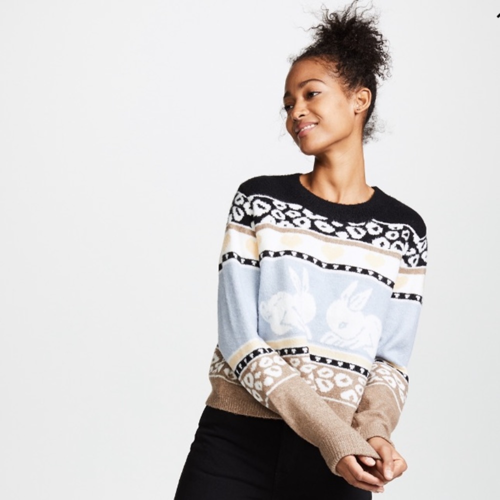 Wildfox Bunny Fair Isle Pullover Jumper